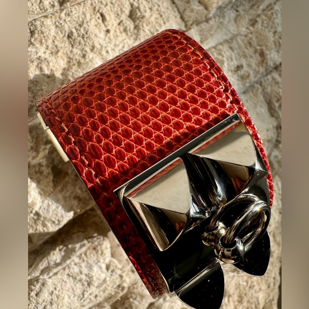 Hermes sanguine lizard collier de Chien CDC bracelet box - Picture 14 of 16